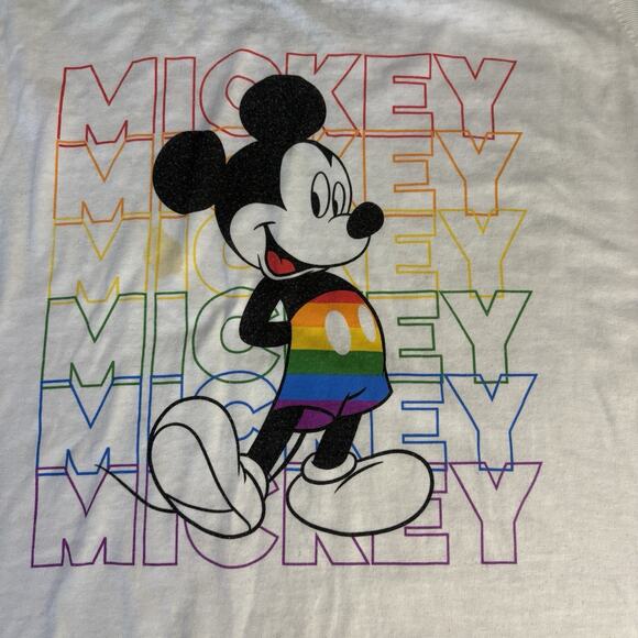 Disney Parks Rainbow Pride Mickey Mouse Ringer Tank Top Women's 2X - Picture 3 of 7